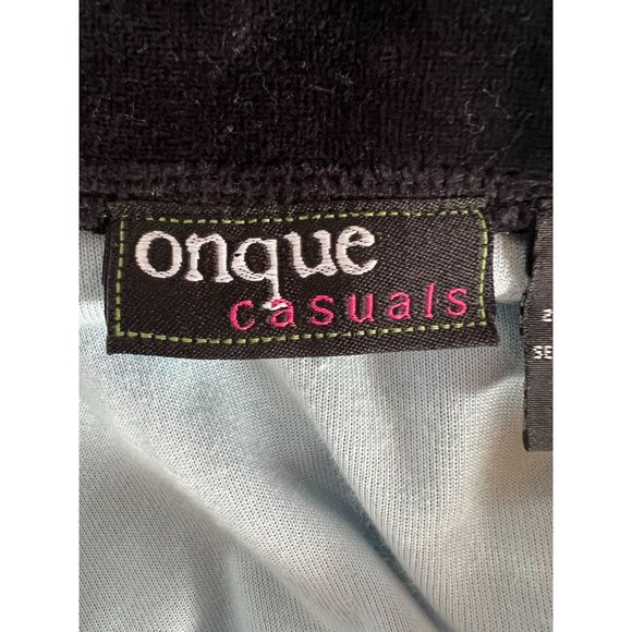 Onque Casuals Christmas Holiday Velour Jacket L Blue Velour Cotton Blend - Picture 7 of 16